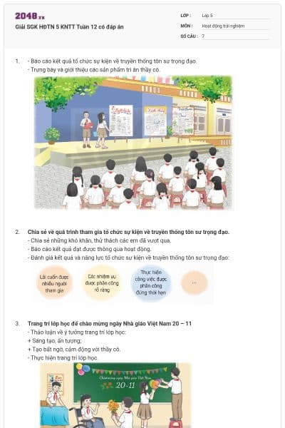 Giải SGK HĐTN 5 KNTT Tuần 12 có đáp án