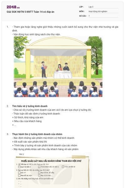 Giải SGK HĐTN 5 KNTT Tuần 14 có đáp án