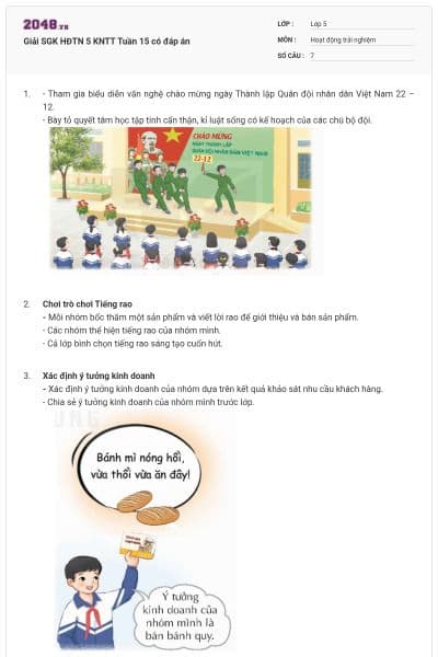 Giải SGK HĐTN 5 KNTT Tuần 15 có đáp án