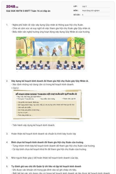 Giải SGK HĐTN 5 KNTT Tuần 16 có đáp án