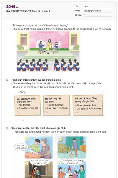 Giải SGK HĐTN 5 KNTT Tuần 17 có đáp án