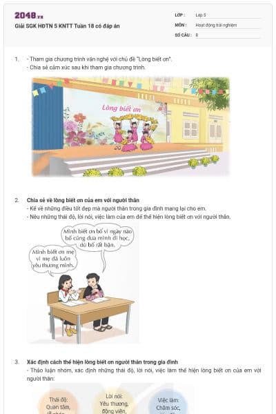 Giải SGK HĐTN 5 KNTT Tuần 18 có đáp án