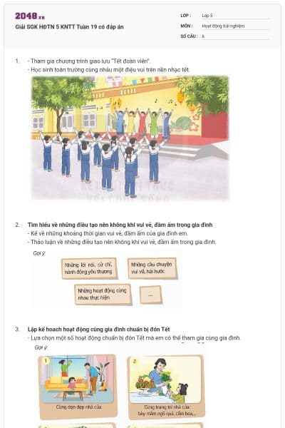 Giải SGK HĐTN 5 KNTT Tuần 19 có đáp án