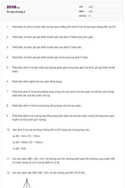 Ôn tập chương 3