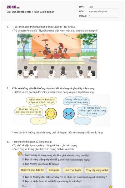 Giải SGK HĐTN 5 KNTT Tuần 23 có đáp án