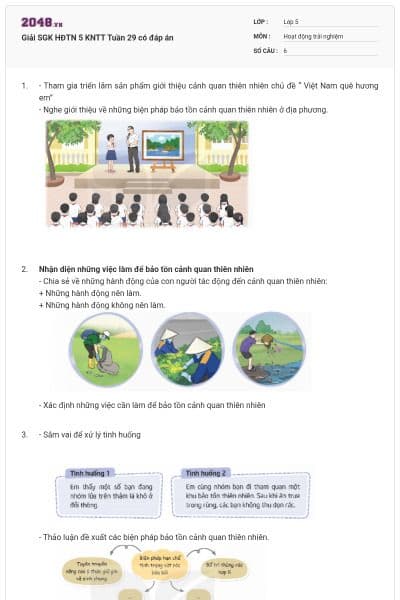 Giải SGK HĐTN 5 KNTT Tuần 29 có đáp án