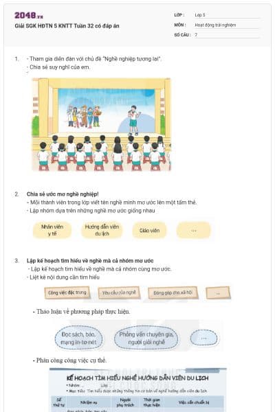 Giải SGK HĐTN 5 KNTT Tuần 32 có đáp án