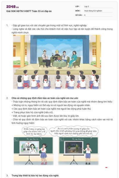 Giải SGK HĐTN 5 KNTT Tuần 33 có đáp án