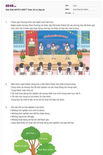 Giải SGK HĐTN 5 KNTT Tuần 35 có đáp án