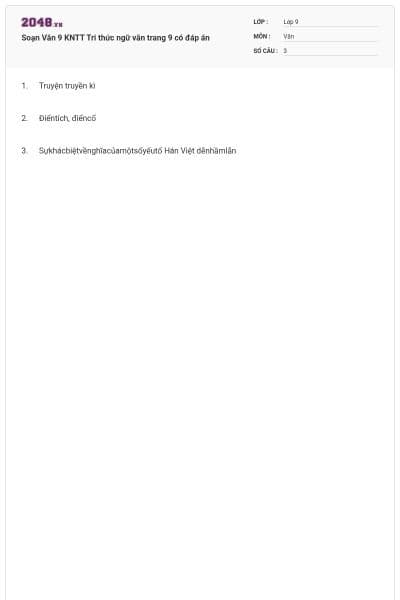 Soạn Văn 9 KNTT Tri thức ngữ văn trang 9  có đáp án