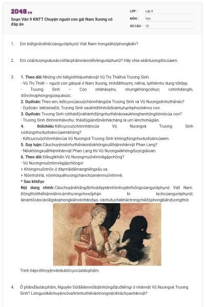 Soạn Văn 9 KNTT Chuyện người con gái Nam Xương có đáp án