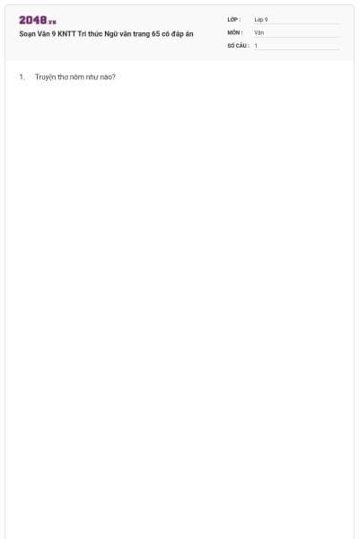 Soạn Văn 9 KNTT Tri thức Ngữ văn trang 65 có đáp án