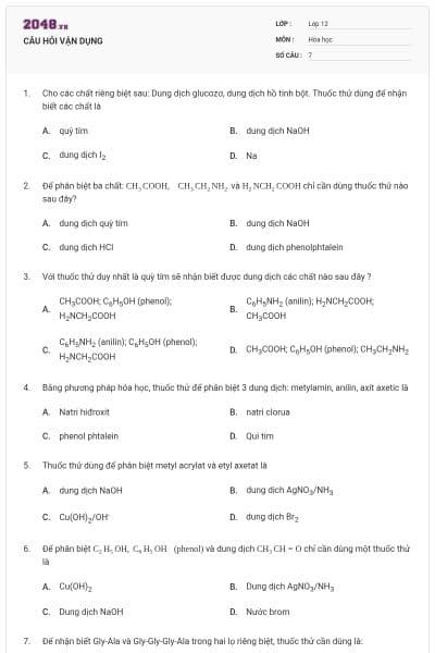 CÂU HỎI VẬN DỤNG