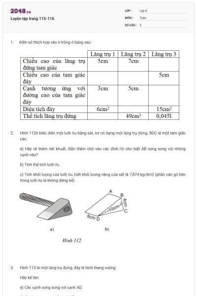 Luyện tập trang 115-116