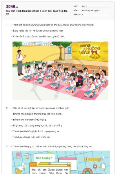 Giải SGK Hoạt động trải nghiệm 5 Cánh diều Tuần 9 có đáp án