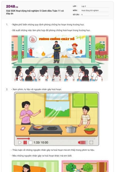 Giải SGK Hoạt động trải nghiệm 5 Cánh diều Tuần 11 có đáp án