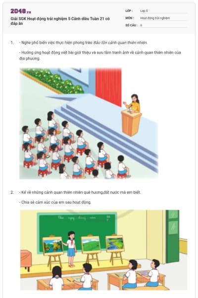 Giải SGK Hoạt động trải nghiệm 5 Cánh diều Tuần 21 có đáp án