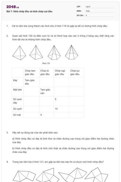 Bài 7: Hình chóp đều và hình chóp cụt đều