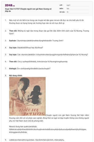 Soạn Văn 9 CTST Chuyện người con gái Nam Xương có đáp án