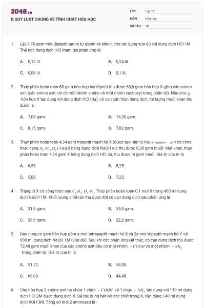 II.QUY LUẬT CHUNG VỀ TÍNH CHẤT HÓA HỌC
