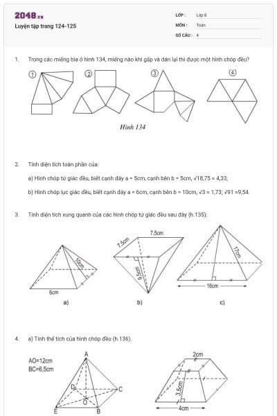 Luyện tập trang 124-125