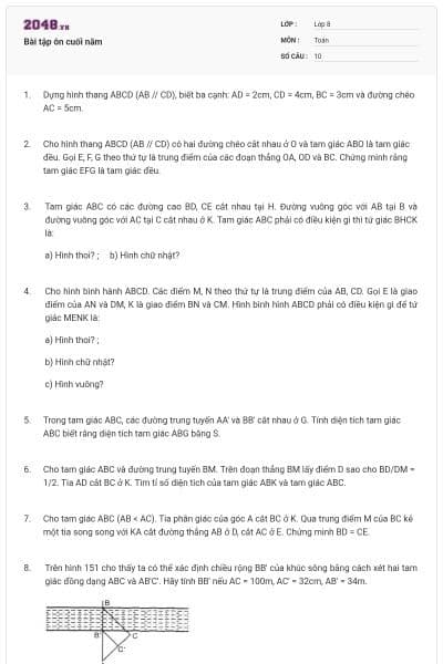 Bài tập ôn cuối năm