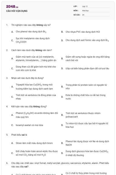 CÂU HỎI VẬN DỤNG