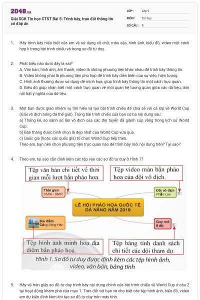 Giải SGK Tin học CTST Bài 5: Trình bày, trao đổi thông tin có đáp án