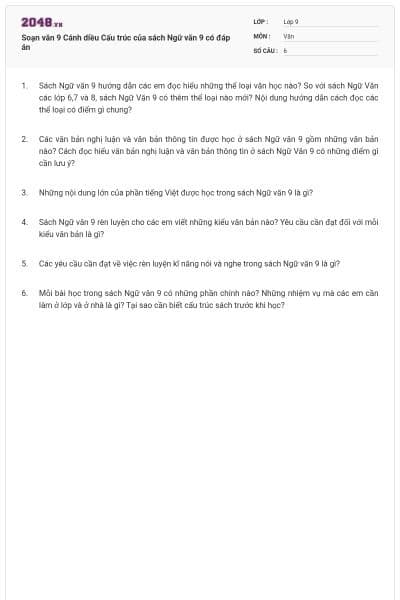 Soạn văn 9 Cánh diều Cấu trúc của sách Ngữ văn 9 có đáp án