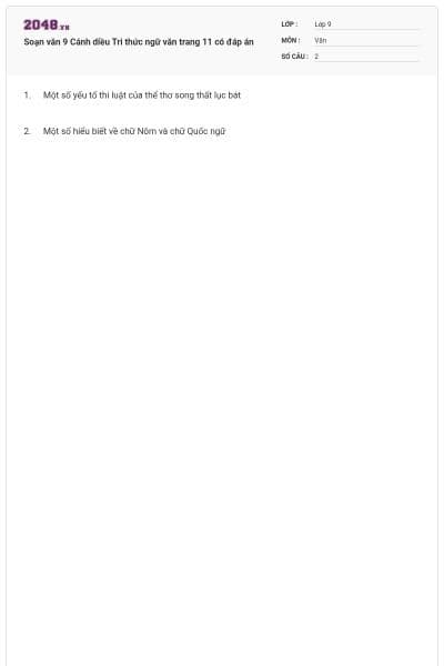 Soạn văn 9 Cánh diều  Tri thức ngữ văn trang 11 có đáp án