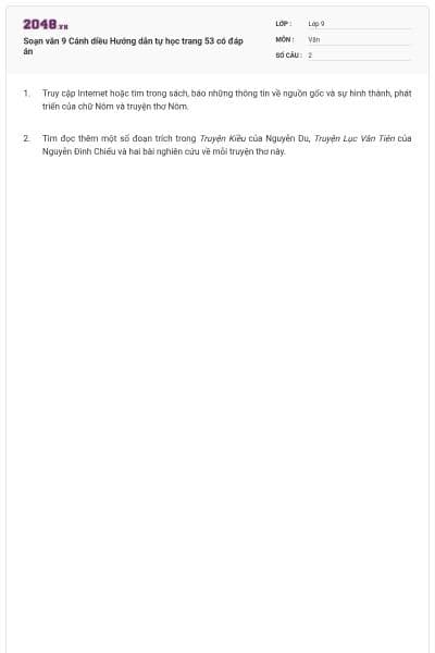 Soạn văn 9 Cánh diều Hướng dẫn tự học trang 53 có đáp án
