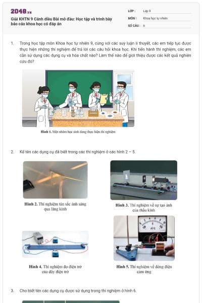 Giải KHTN 9 Cánh diều Bài mở đầu: Học tập và trình bày báo cáo khoa học có đáp án