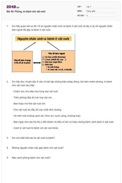 Bài 46: Phòng, trị bệnh cho vật nuôi