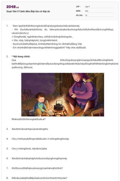 Soạn Văn 9 Cánh diều Bếp lửa có đáp án