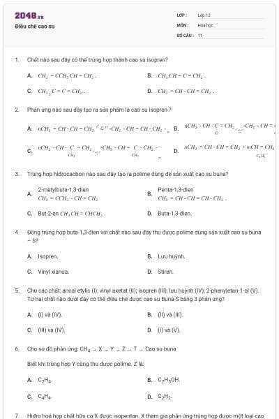 Điều chế cao su