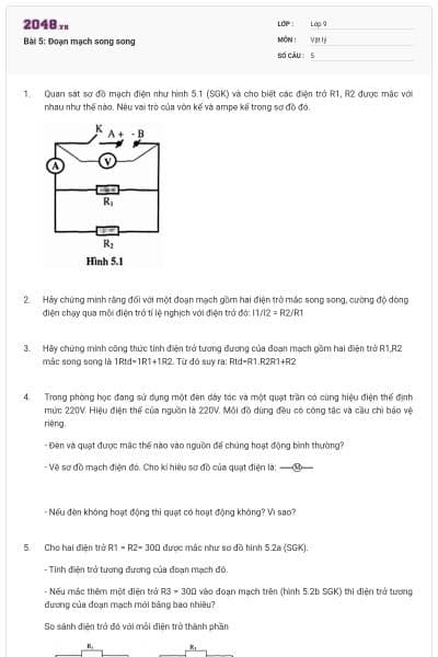 Bài 5: Đoạn mạch song song
