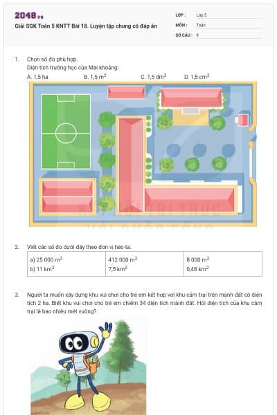 Giải SGK Toán 5 KNTT Bài 18. Luyện tập chung có đáp án