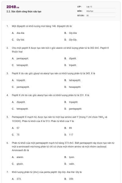 2.2. Xác định công thức cấu tạo