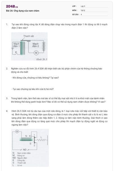 Bài 26: Ứng dụng của nam châm