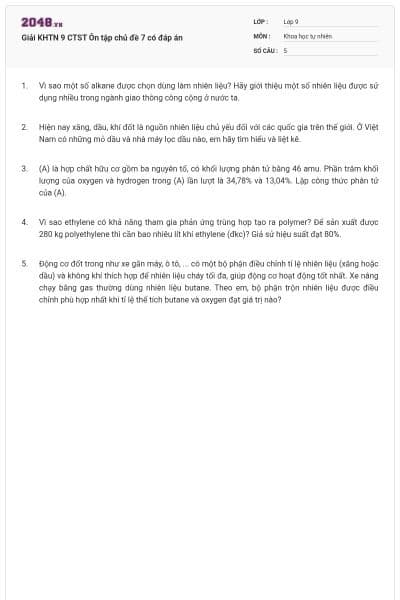 Giải KHTN 9 CTST Ôn tập chủ đề 7 có đáp án
