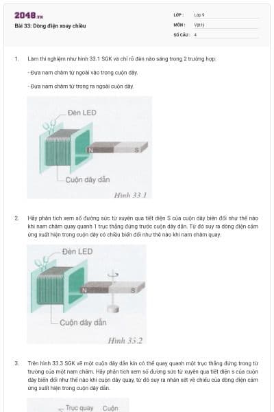 Bài 33: Dòng điện xoay chiều
