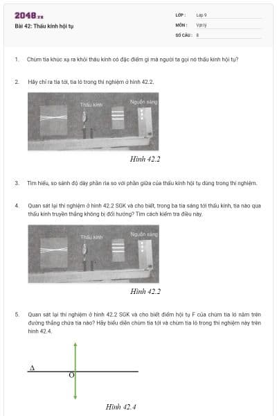 Bài 42: Thấu kính hội tụ
