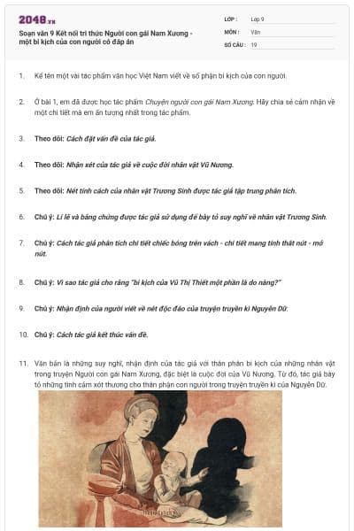 Soạn văn 9 Kết nối tri thức Người con gái Nam Xương - một bi kịch của con người có đáp án