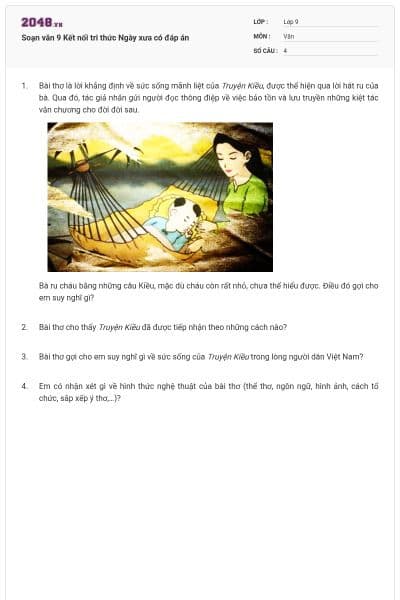 Soạn văn 9 Kết nối tri thức Ngày xưa có đáp án