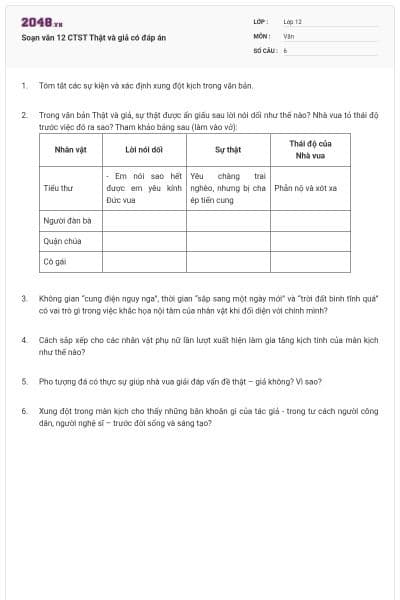 Soạn văn 12 CTST Thật và giả có đáp án