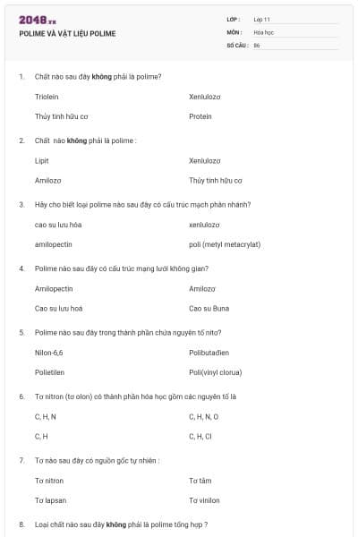 POLIME VÀ VẬT LIỆU POLIME