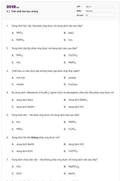 3.1. Tính chất hóa học chung