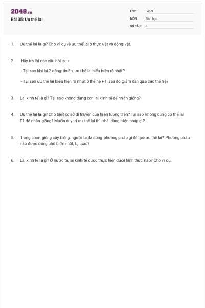 Bài 35: Ưu thế lai