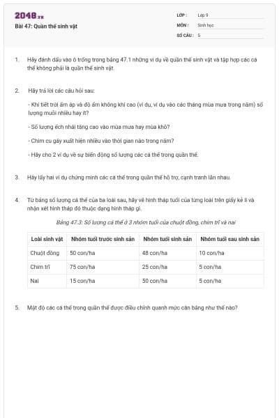 Bài 47: Quần thể sinh vật