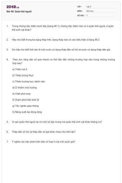 Bài 48: Quần thể người